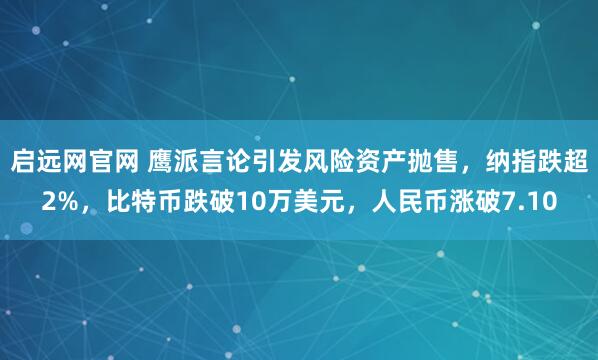启远网官网 鹰派言论引发风险资产抛售，纳指跌超2%，比特币跌破10万美元，人民币涨破7.10